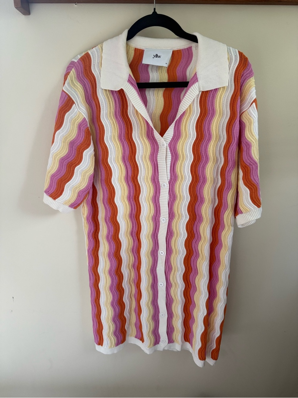 YLLW The Label Felix Knit Dress in Sorbet Multi Stripe. Size M/L